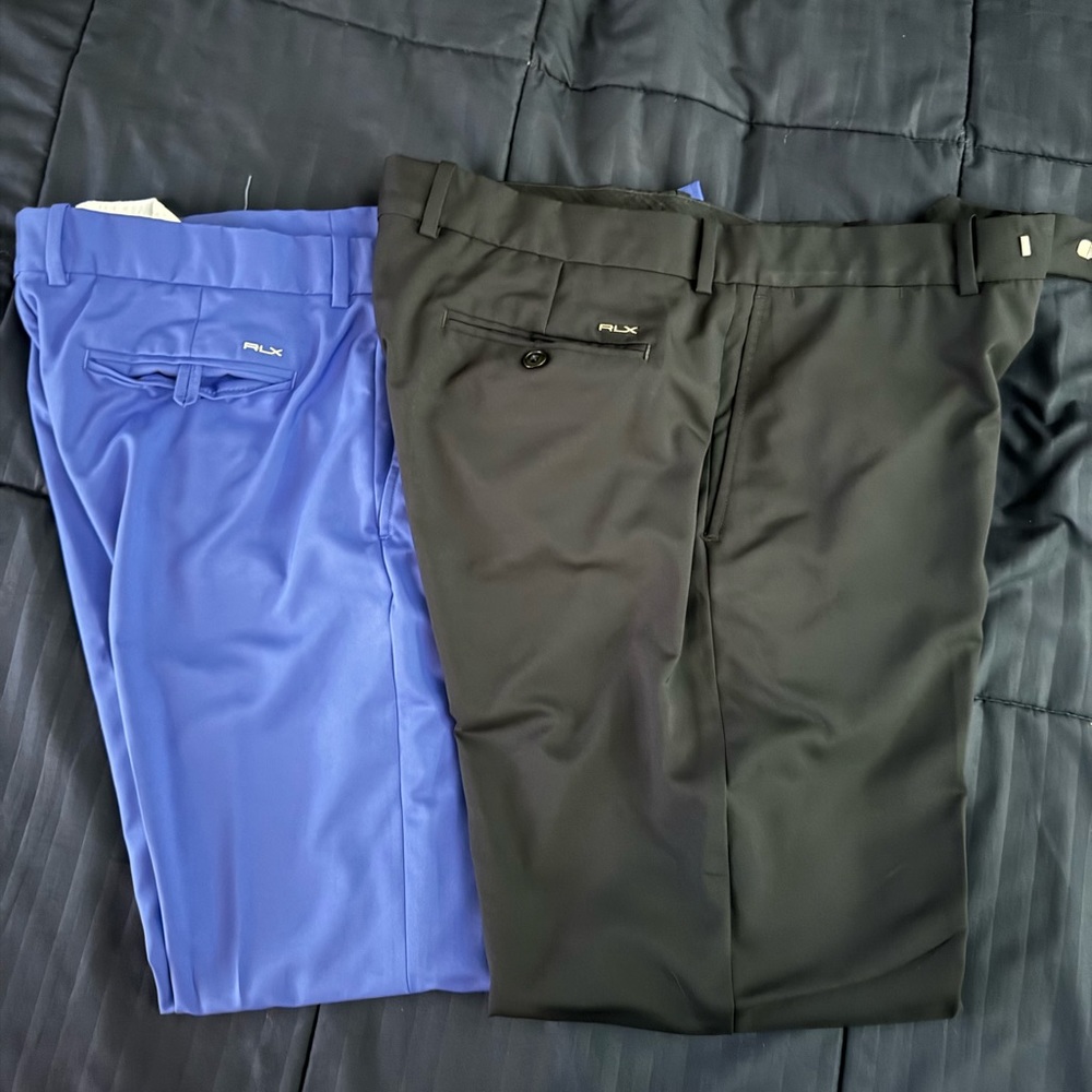 2 Pair Polo RLX Golf Pants - 35x30 (hemmed 2” from 35x32)